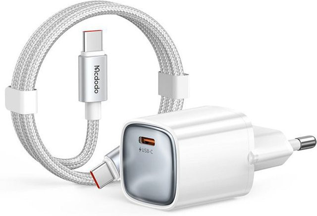 Mcdodo Nano CH-4432 Netzteil mit USB-C-Kabel, 45W, 3A, Weiß - Bild 1
