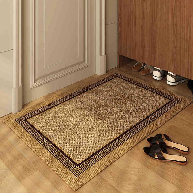 Rutschfeste Eingangsmatte Yiran Furniture im Wabi-Sabi Design aus Jute und Polyester, Farbe: Beige, B/T: 140 x 100 cm - Bild 1