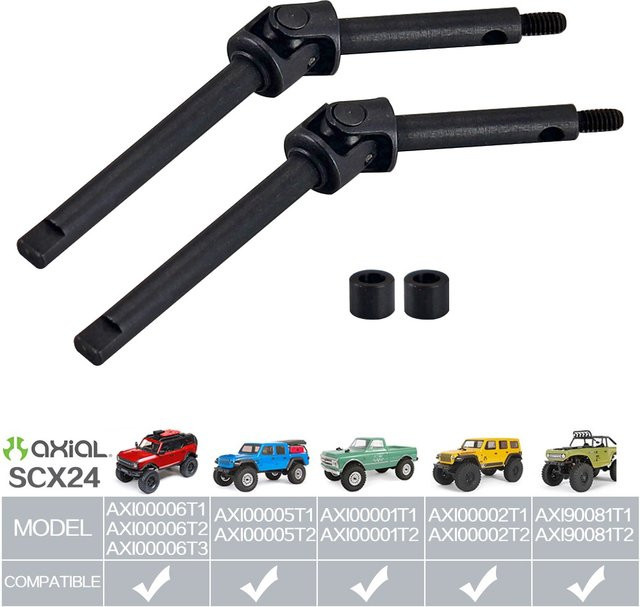 Axial Metall Edelstahl Vorderachse Cvd Antriebswelle Kit, 1:24, Zubehör - Bild 1