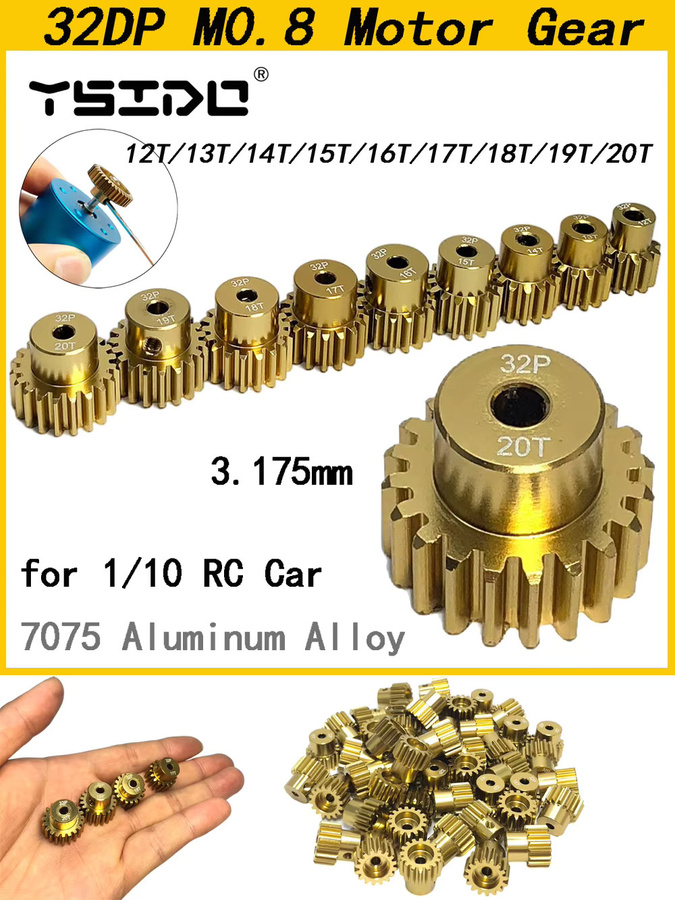 YSIDO Metall-Zahnrad, Motorgetriebe, Gelb - Bild 3