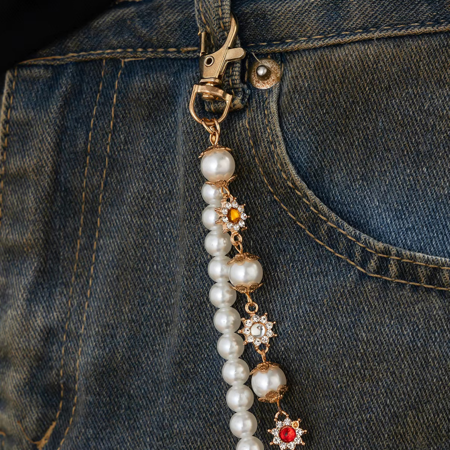 Salircon Schlüsselanhänger, Perle, Gold, Herren, Punk - Bild 2