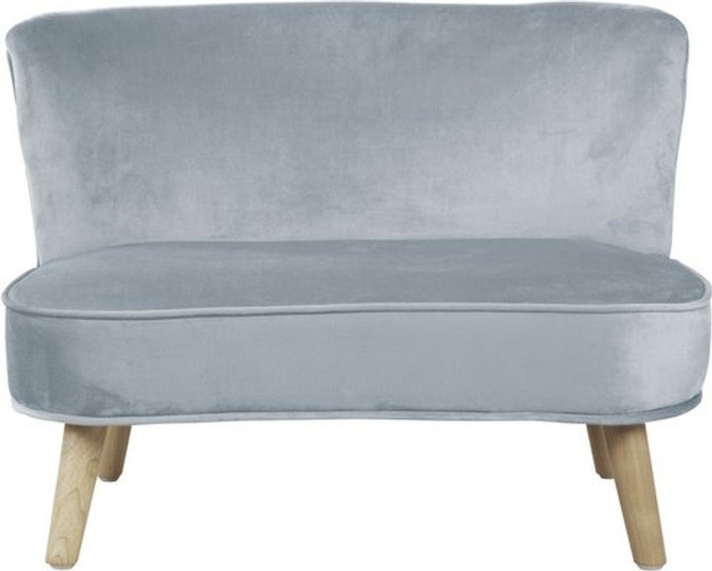 Gepolstertes Roba Kindersofa mit Samtstoff in Blau und Grau B/H/T: 70 x 48 x 50 cm - Bild 2