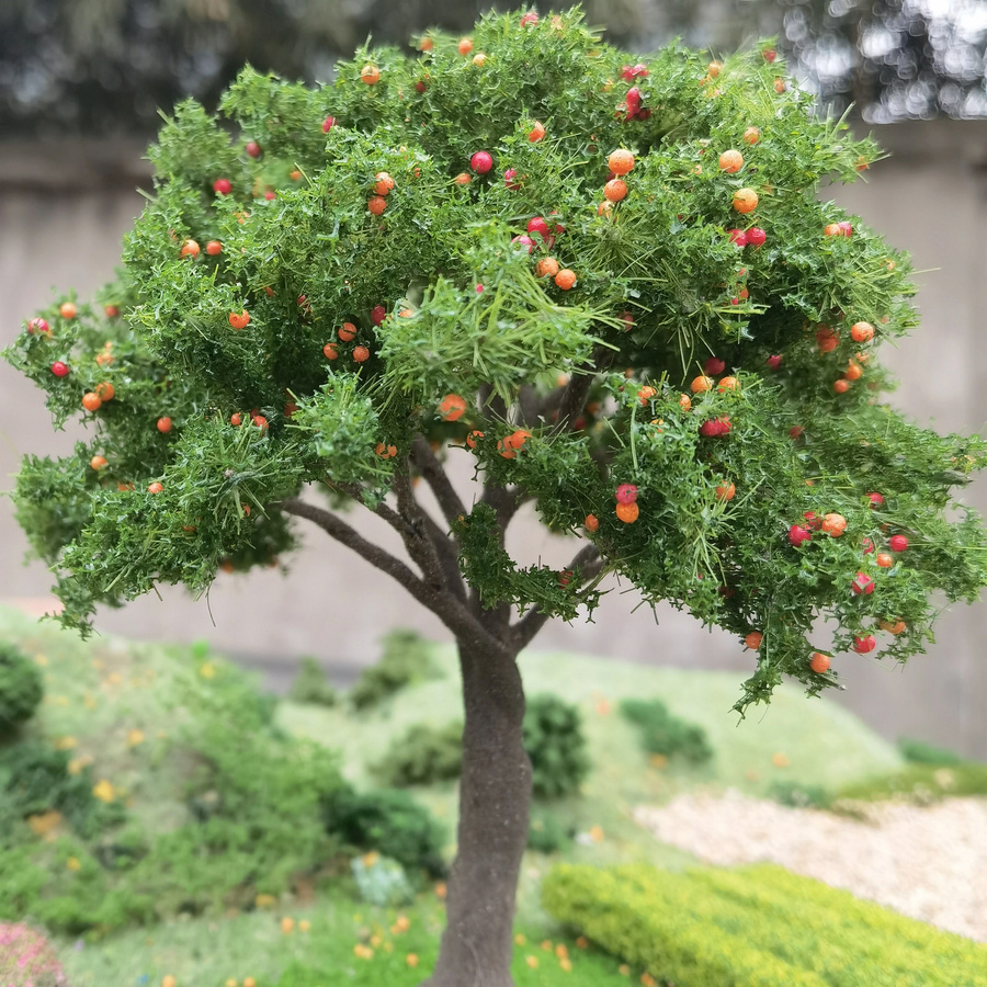FunTrying Simulierter Obstbaum Modellbaum, grüner Baum, Metall - Bild 2