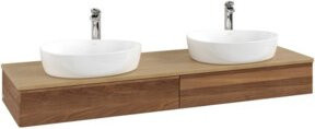 V&B Waschtischunterschrank Antao mit Beleuchtung, Farbe Eiche Honig/Braun, B: 160 cm, T: 50 cm - Bild 1