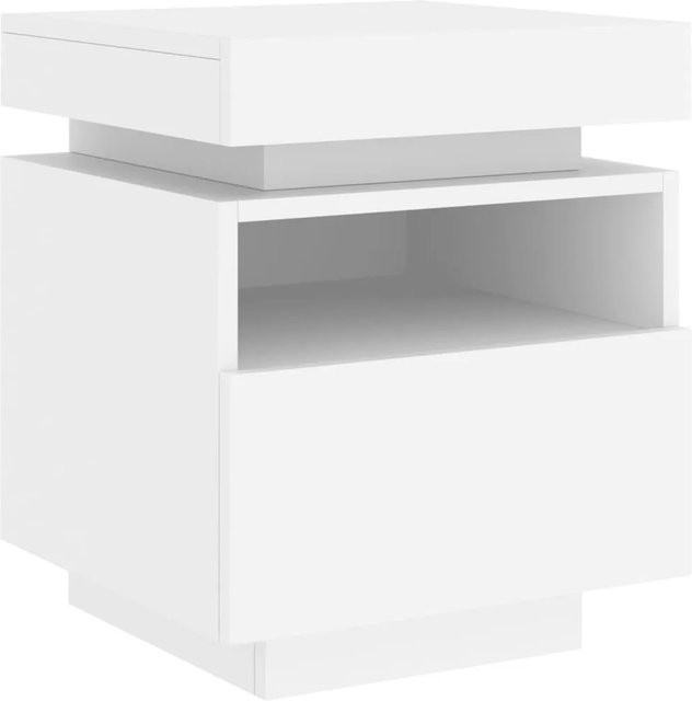 vidaXL Nachttisch mit integrierter LED-Beleuchtung, Weiß, B/T/H: 40 x 39 x 48,5 cm - Bild 1