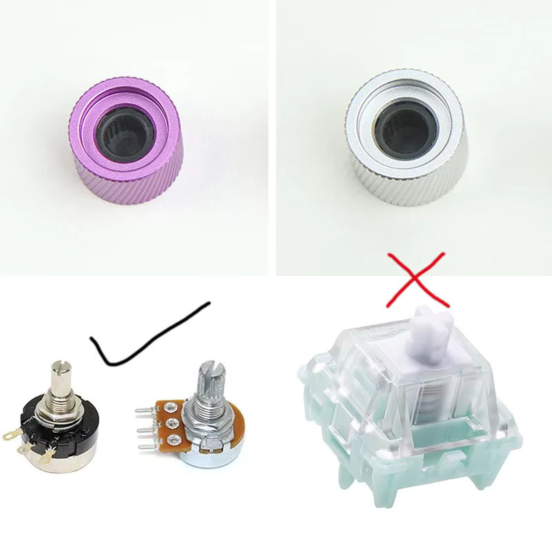 JTZTF Mechanischer Tastaturknopf-Ersatzadapter Metall-Lautstärkeregler für Tastaturen, Lautsprecher und Radios - Bild 1