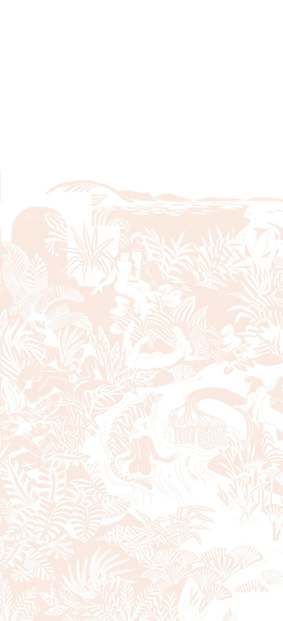Isidore Leroy Mural Eternelles Nude Wandgestaltung mit floralem Design in Beige, Panel A - Bild 1