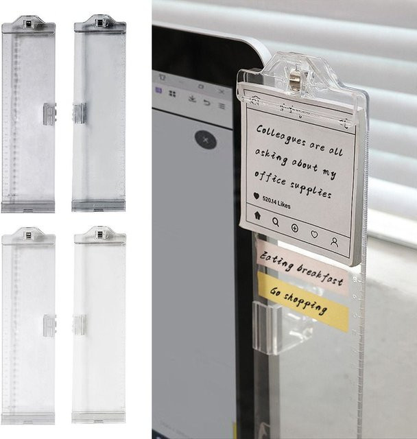 Multifunktionales transparentes Monitor-Memoboard aus Kunststoff mit Clip als praktische Notiztafel für deinen Computer-Display und Schreibtisch - Bild 1