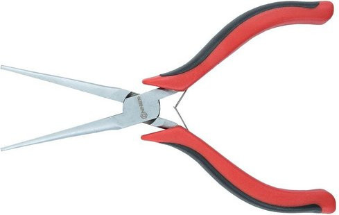 Connex Flachspitzzange Long Nose in Silber, Rot und Schwarz, Länge: 14,5 cm - Bild 1