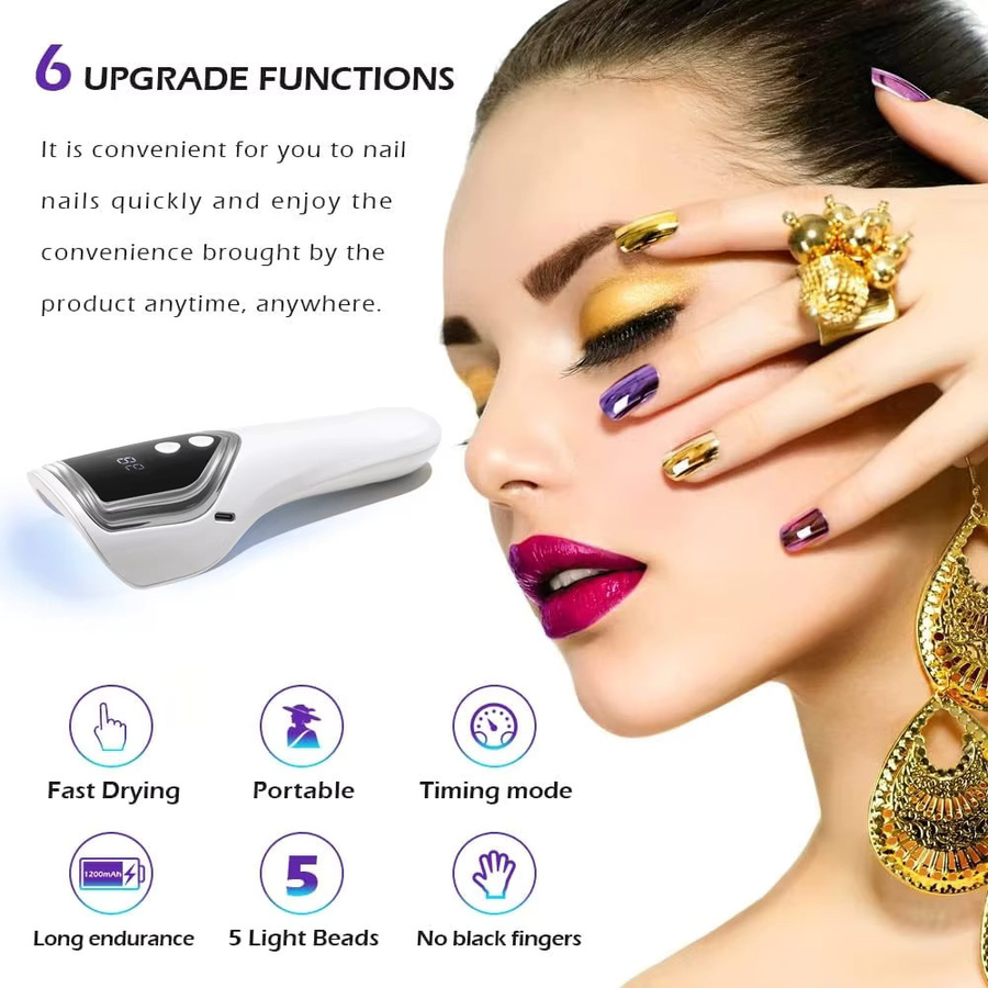 LINMANDA Hand-UV-Lampe, tragbare Mini-LED-Nagellampe, wiederaufladbar - Bild 2