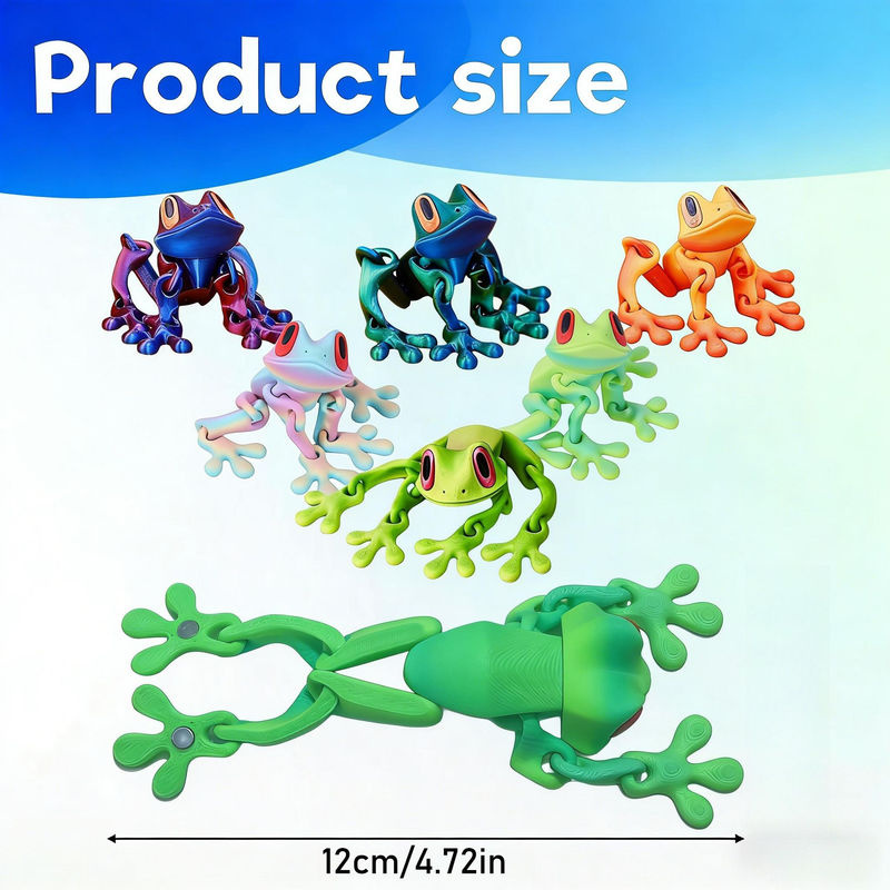 Topmix Froschfigur mit magnetischen beweglichen Gelenken als Stressspielzeug und Kühlschrankmagnet in Multicolor, Höhe: 12 cm - Bild 6