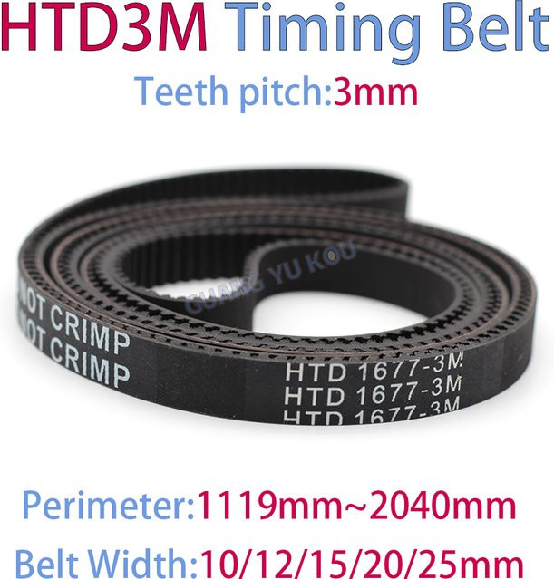 HTD 3M Gummi-Zahnriemen mit geschlossener Schlaufe von 3M in Schwarz - Bild 1