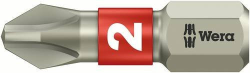 Wera Kreuzschlitz-Bit PH 1 aus Edelstahl in Silber, Durchmesser 6,3 mm - Bild 1