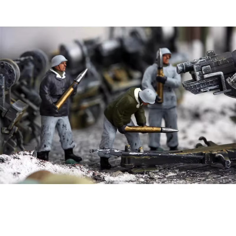 ART CROWN MODEL Deutsche 88-mm-Hochgeschwindigkeitskanone im Winter, 6-teiliges Set, 1:72 Maßstab, Modell aus Kunstharz - Bild 4