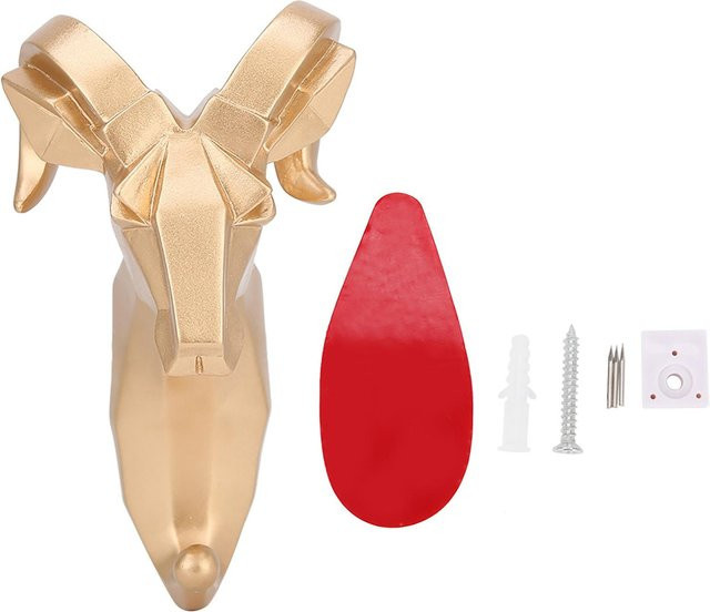 Wandhaken in Ziegenform aus Harz in Gold für Badezimmer und Flur als Handtuch- und Schlüsselaufhänger von Meterk - Bild 1