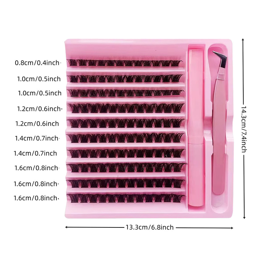 JIEFUXIN Künstliche Wimpern Set, 120 Stück, C-Curl, Natürlich - Bild 4