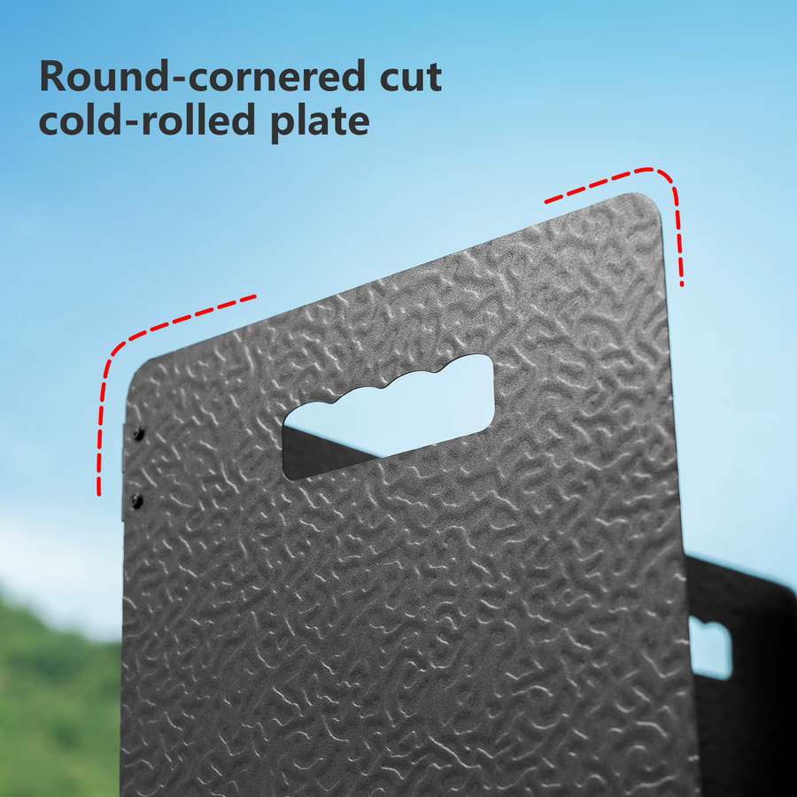 BISINNA Windschutzscheibe für 4-Platten-Gasherde, zusammenklappbarer Windschutz in Schwarz für Camping und Outdoor-Kochutensilien - Bild 4