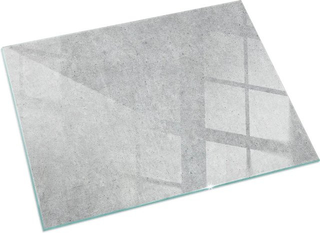 Tulup Glasplatte für Kamin und Öfen in Grau mit Rohbetonstruktur, B: 120 cm, T: 80 cm - Bild 1