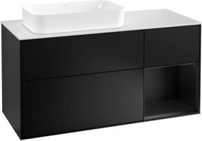 V&B Waschtischunterschrank Finion mit Wandbeleuchtung, Blau lackiert, Breite: 120 cm, Tiefe: 50,1 cm, Höhe: 50,1 cm - Bild 1