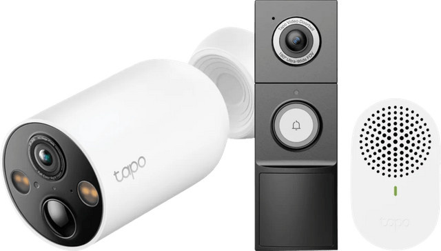 TP-Link Tapo C460 und D235 Smart Battery & Wired Doorbell Set in Weiß - Bild 1