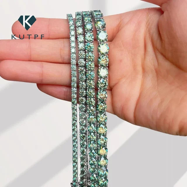 KUTPF Tennisarmband, 925 Silber vergoldet, Moissanit, Damen - Bild 1