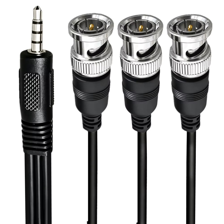BSN Audio-Video-Konverterkabel von 3,5-mm-Klinke auf 3 x BNC-Stecker, Schwarz, Länge: 0,5 m / 1 m / 1,8 m - Bild 5