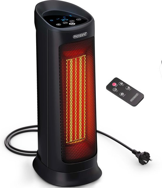 Monzana Keramik-Heizlüfter MZKH2200 Schwarz 2000W - Bild 1