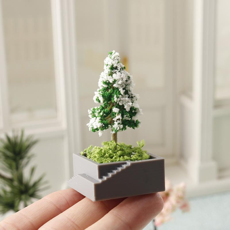 Yiran toy 1 Weihnachtsbaum Kirschblütenbaum Kiefernbaum Puppenhaus Zubehör 1/12 - Bild 3