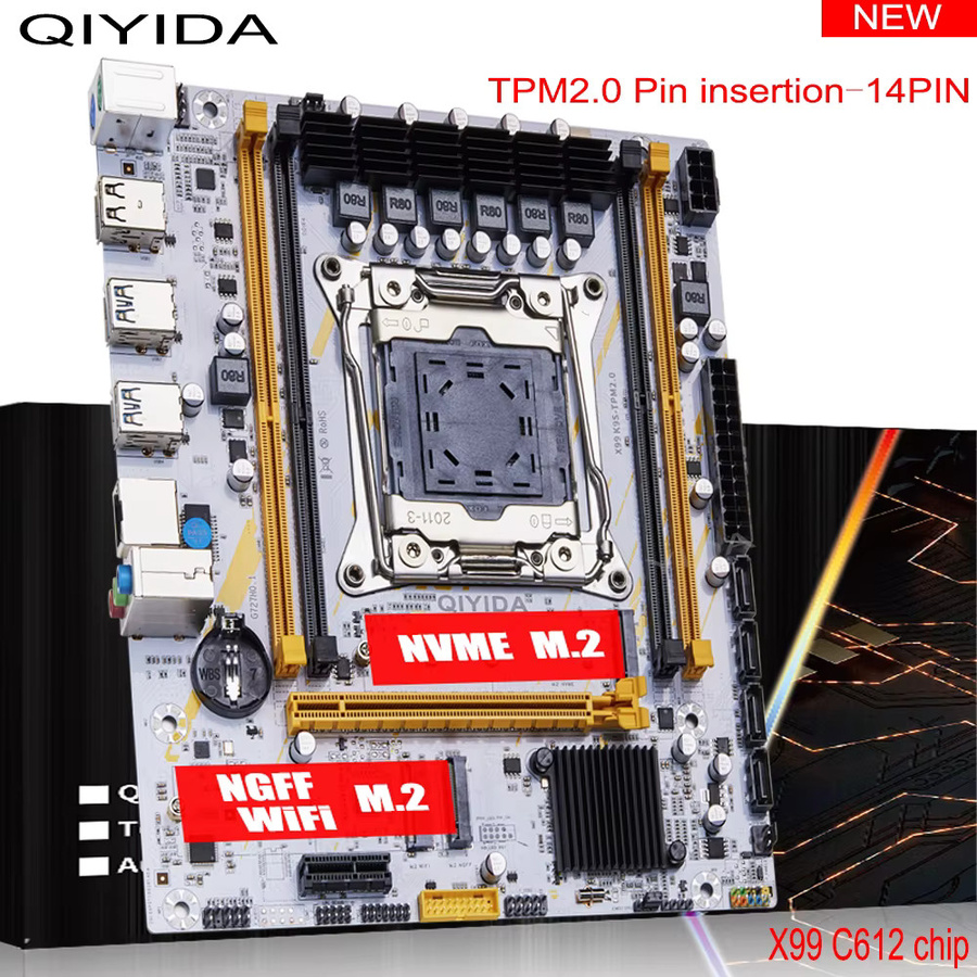 QIYIDA X99 Motherboard Combo Kit mit Xeon E5 2640 V4 CPU und 16 GB DDR4 3200 MHz RAM, LGA 2011-3, NVMe M.2 und SATA 3.0 Unterstützung - Bild 2