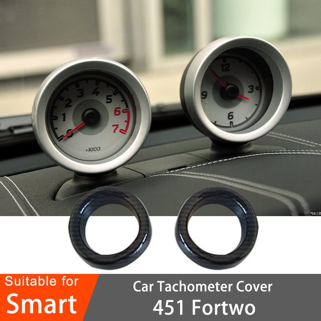 ZUIMI Carbon-Stil Schutzrahmen Aufkleber für Smart 451 Fortwo Fahrtenschreiber Umwandlung Innendekoration in Schwarz - Bild 1