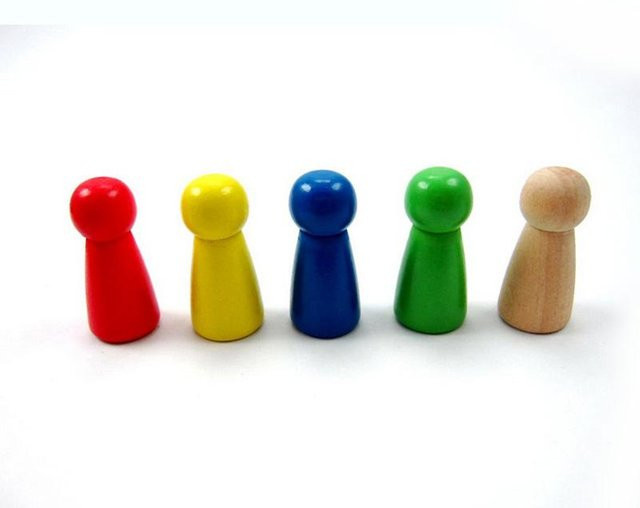 Binchi Schachfiguren, 50-teiliges Set, Holz, Gelb - Bild 1