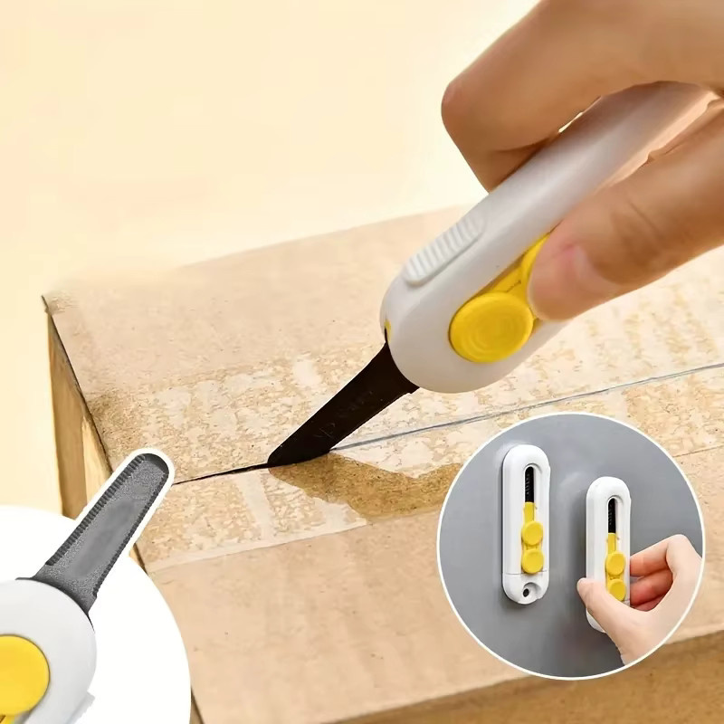 Magnetischer Mini-Boxschneider in Weiß mit austauschbarer Klinge als tragbares Taschenmesser und Papierschneider - Bild 2