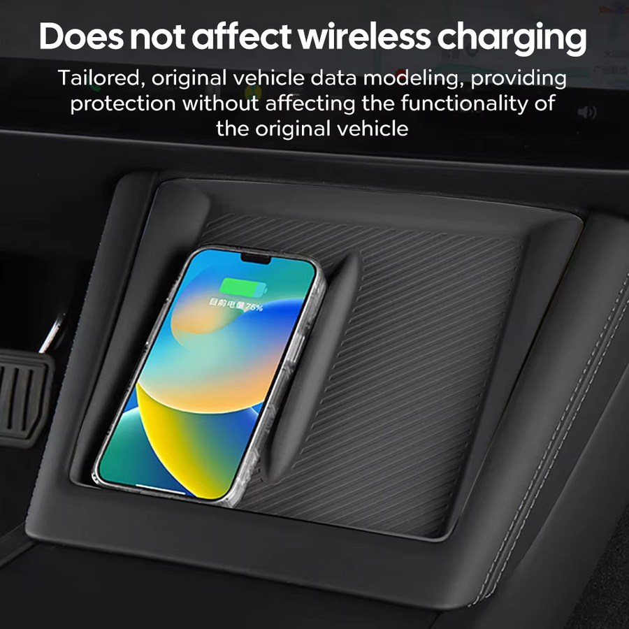 TESY Kabelloses Lade-Silikonpad als Schutzabdeckung für Tesla Model Y Juniper und Model 3 Highland in Schwarz - Bild 4