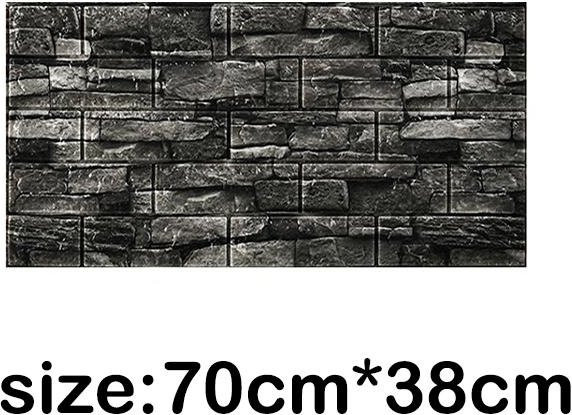 Selbstklebende 3D Tapete in Fliesenoptik mit Blumenmuster, grau, B: 70 cm, H: 38 cm - Bild 1