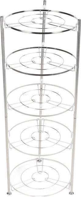 KONNWEI 5-stöckiges Küchen-Topfregal aus Edelstahl als Eckregal in Weiß - Bild 1