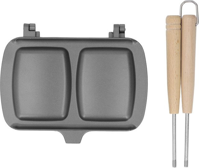 CosyHome Doppelseitige Grillpfanne aus Aluminium mit abnehmbarem Griff in Grau - Bild 1