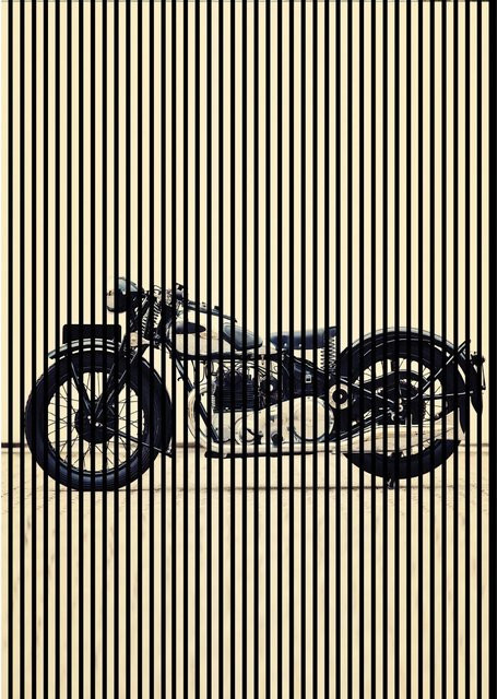 FN Acustico Akustikplatte Motorrad Design aus PET und MDF, Bunt, B/H/T: 1.693 x 2.400 x 19 mm - Bild 1