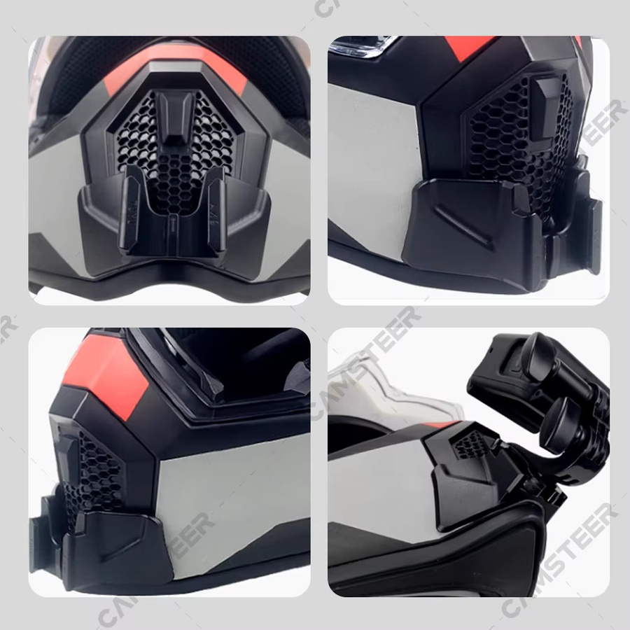 Agv Ax9 Custom Aluminium Kinnhalterung in Schwarz für GoPro Hero 12 11 10 9 Insta360 X4 X3 Ace Pro und DJI Action 3 4 Kameras - Bild 3