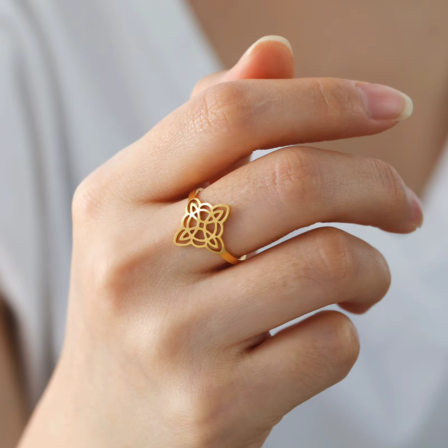 Skyrim Ring Edelstahl, Gold, Damen, Vintage - Bild 1