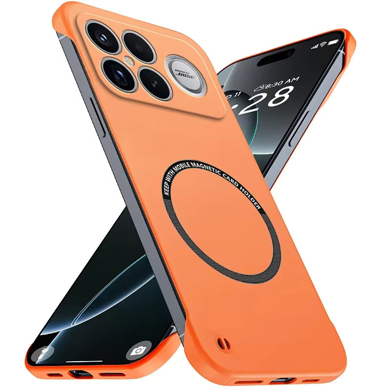Ultradünne rahmenlose PC-Schutzhülle für Xiaomi Poco F8 und F7 Pro mit magnetischer Aufladung in Schwarz - Bild 3