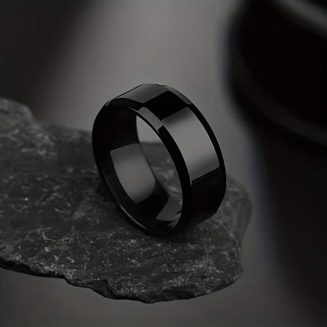 Edelstahlring, Schwarz, Gold, Silber, Herren - Bild 1