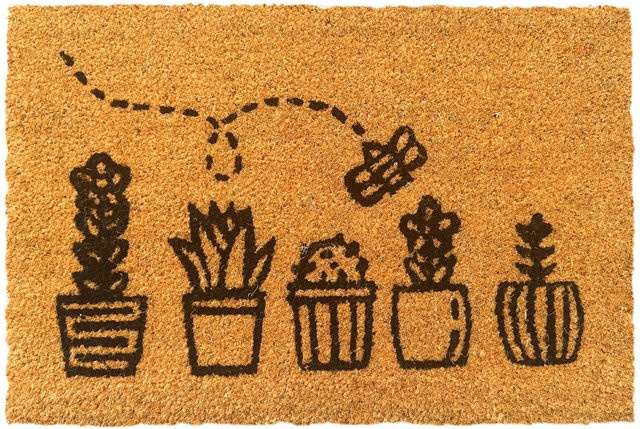 Relaxdays Fußmatte aus Kokosfaser und PVC in Natur, rutschfest und witterungsbeständig, Farbe: Beige/Braun, B/T/H: 60 x 40 x 1,5 cm - Bild 1