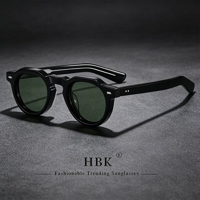 HBK Sonnenbrille, Unisex, Vollrand, Rund, Acetat, Schwarz - Bild 1