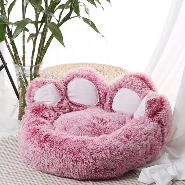 Warmes Hundesofabett von Household supplies MH in Pink, waschbarer Plüschkorb aus Mikrofaser für Hunde und Katzen, B/T/H: 55 x 55 x 38 cm - Bild 1