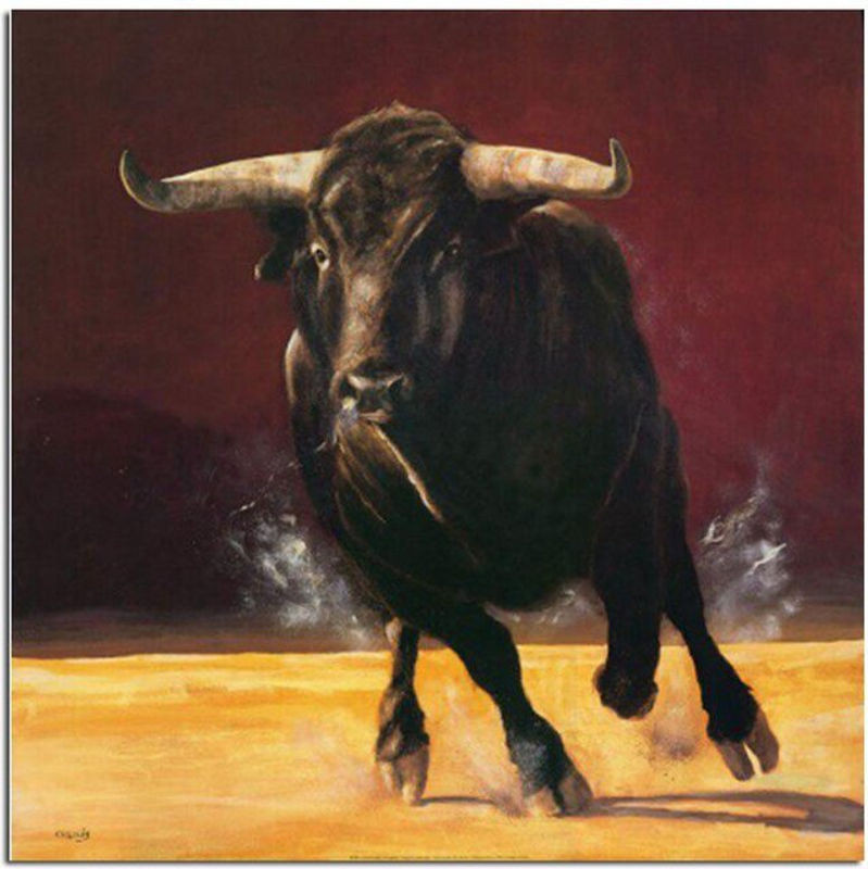 Black Bull Diamond Painting Set Black Bull Motiv, 5D Diamant-Stickerei in Schwarz und Mehrfarbig, B/H: 60 x 60 cm - Bild 1