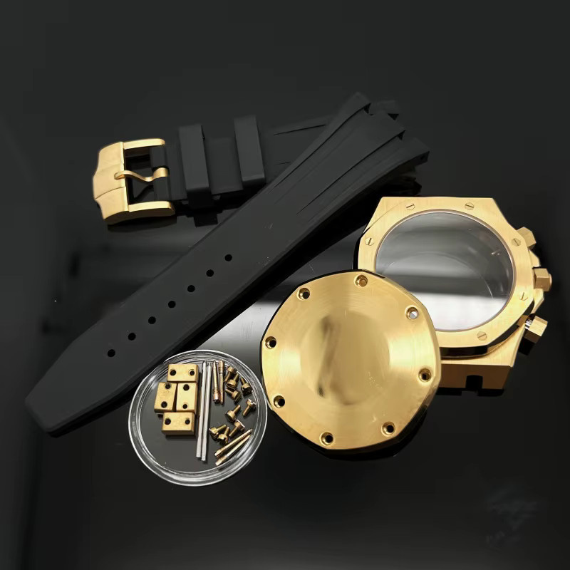 GMOGAR Armbanduhr Stahlgehäuse, 41 mm, Silikonarmband, Schwarz, Saphirglas - Bild 1