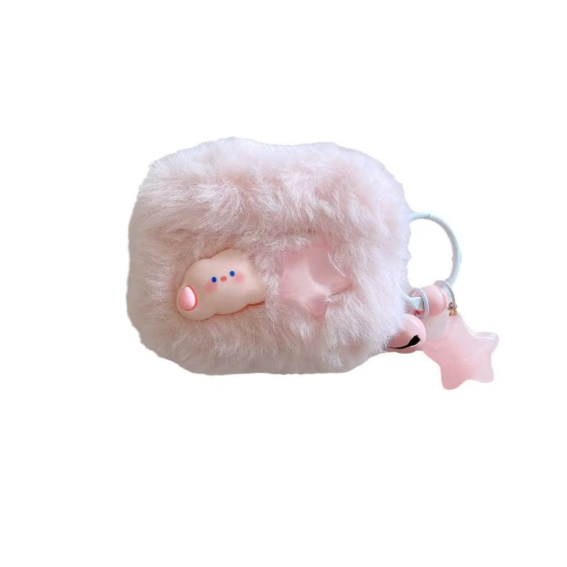 Plüsch-Wolken-Silikon-Schutzhülle für Apple AirPods Pro 1 2 3 4 Generation in Weiß - Bild 2