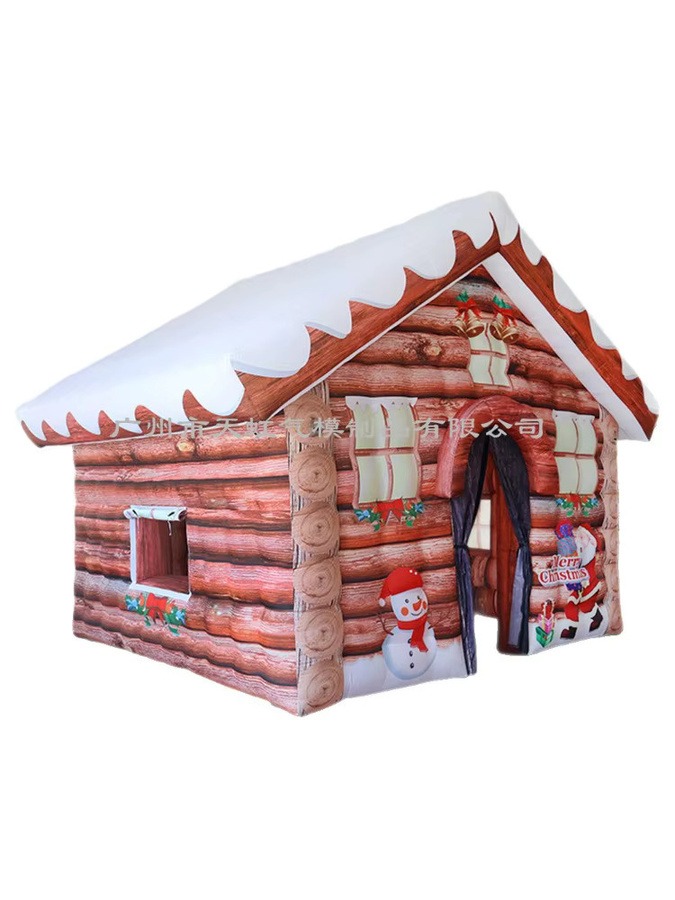 Aufblasbare Weihnachtshütte mit Weihnachtsmann-Muster und Beleuchtung in Mehrfarbig - Bild 6
