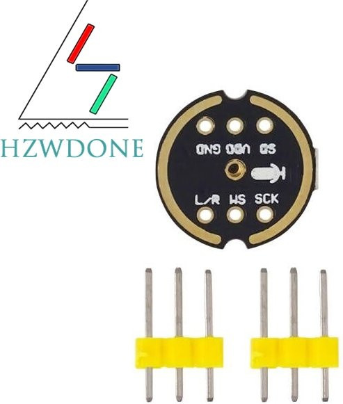 HZWDONE Omnidirektionales INMP441 MEMS Mikrofonmodul mit I2S-Schnittstelle in Schwarz für ESP32 - Bild 1