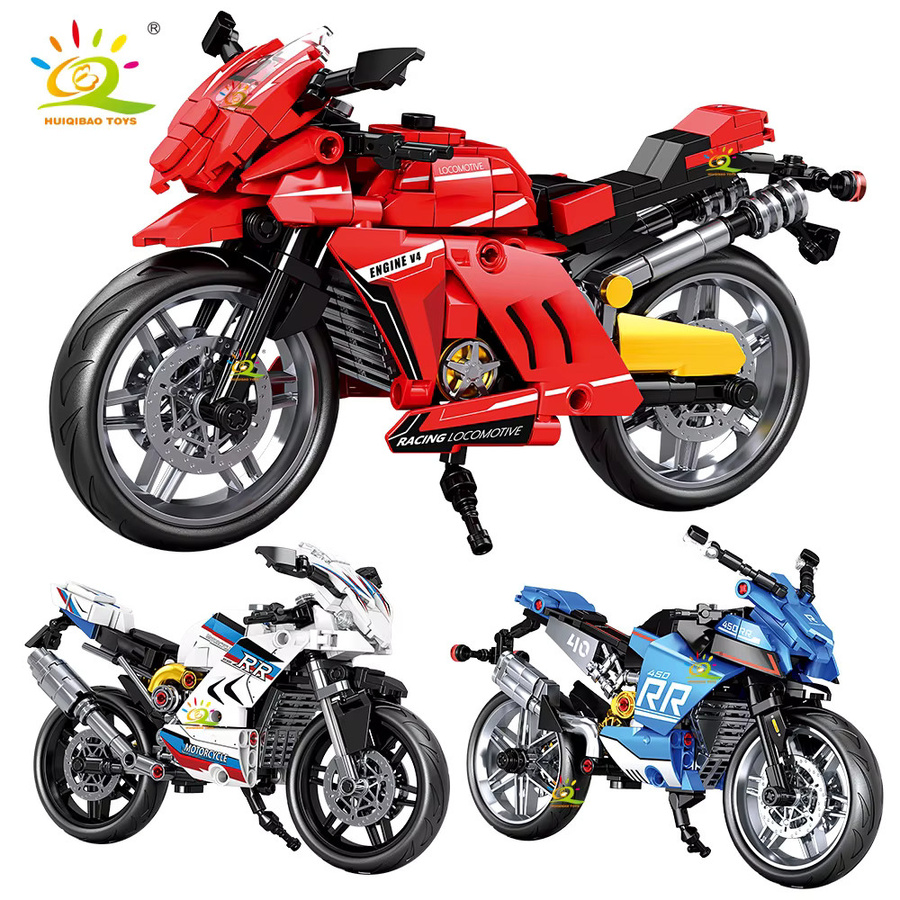 HUIQIBAO Mechanische Geschwindigkeit Motorrad, Baustein Set, Fahrzeuge - Bild 3